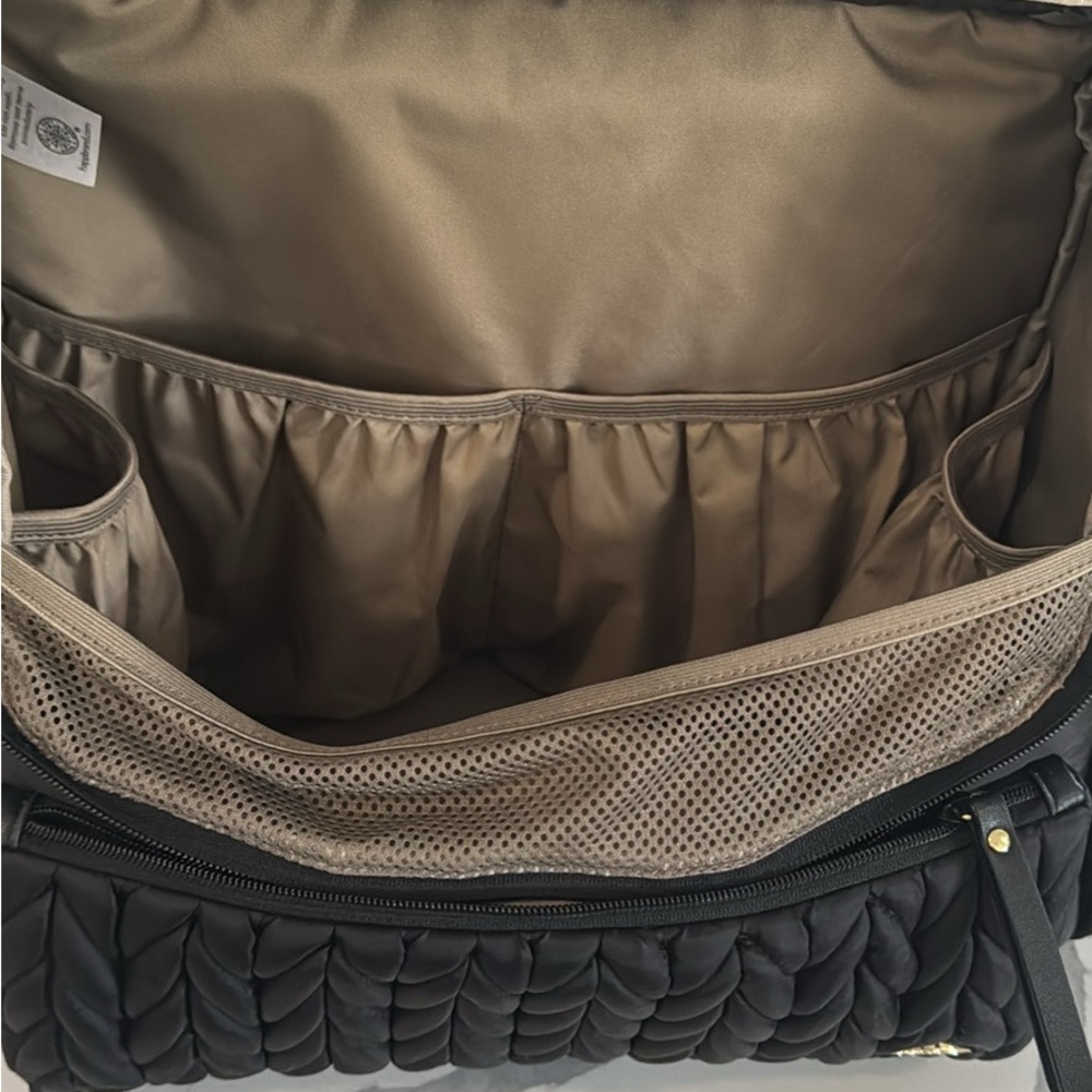 Chic Happ brand Black diaper bag Backpack with Gold Accents - Picture 4 of 6